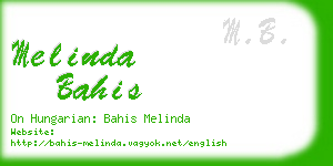 melinda bahis business card